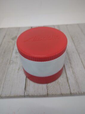 Vintage Aladdin Model #7000 Thermo Jar Freezer Lid Red White Stanley 6 Oz